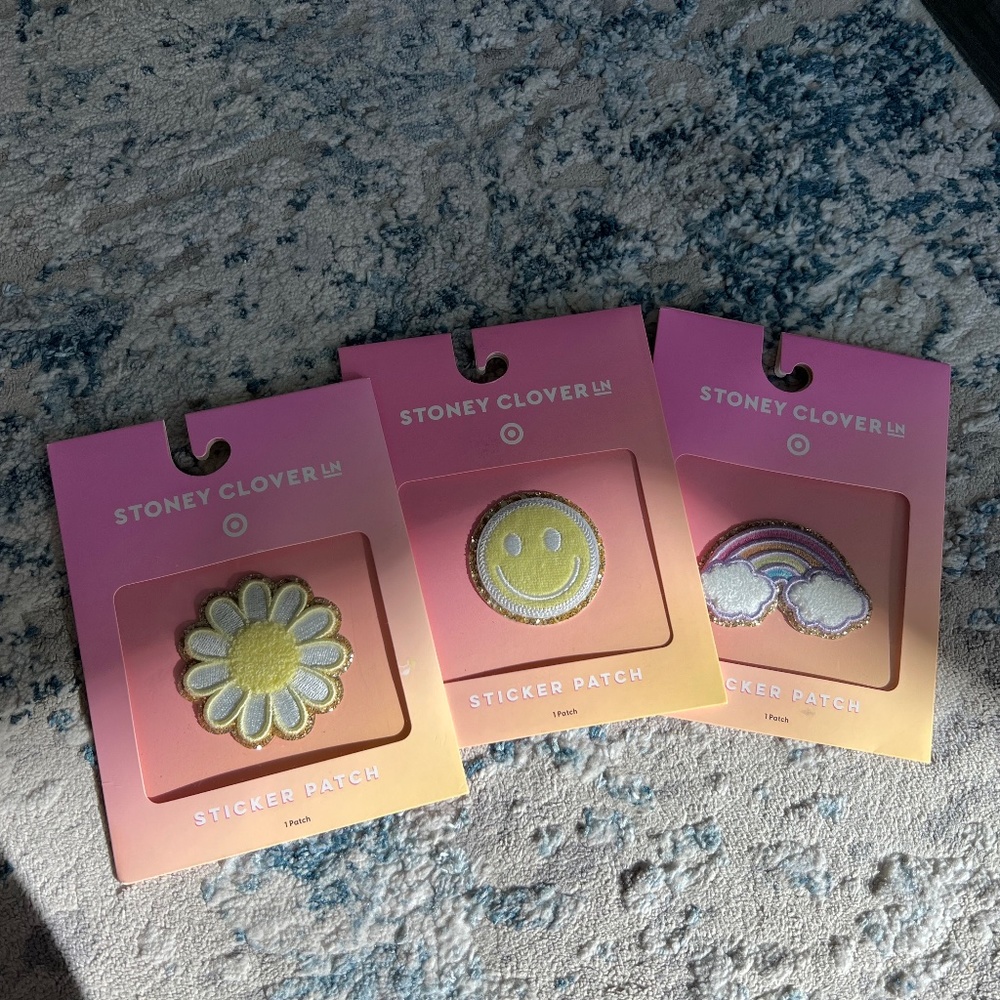 NWT Stoney Clover Lane x Target lot of patches - happy/ face, daisy and rainbow